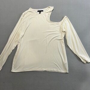 ELOQUII Womens‎ Beige Long Sleeve Cut Out Neck Tunic Top Plus Size 18/20